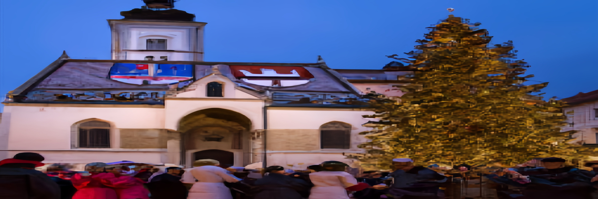 2017斯洛文尼亚卢比安娜老城教堂广场圣诞美景